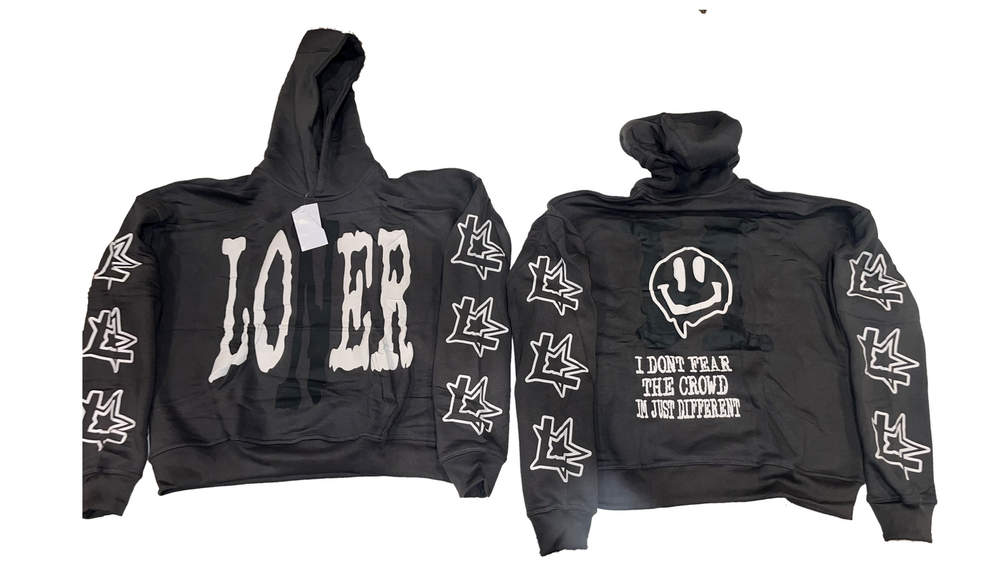 Charcoal Grey LoNer "I Don't Fear the Crowd" Hoodie