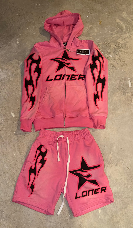 LoNer Unisex Zip Hoodie + Short Set